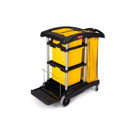 Rubbermaid® Microfiber Janitor Cart, Black 9T73